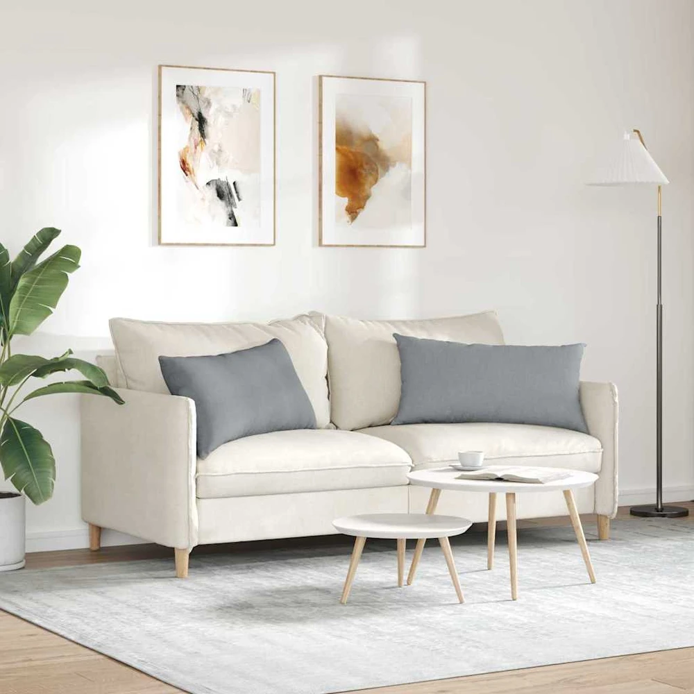 Sofa Pagalvės 2 pcs Šviesiai pilka 80 x 40 cm audinys