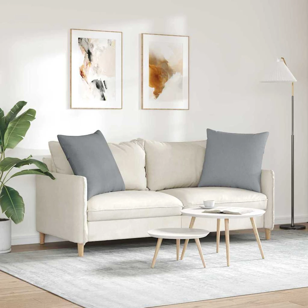 Sofa Pagalvės 2 vnt. audinys Šviesiai pilka 60 x 60 cm