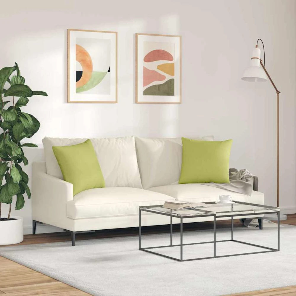Sofa Pagalvės 2 vnt. audinys Šviesiai žalia 45 x 45 cm