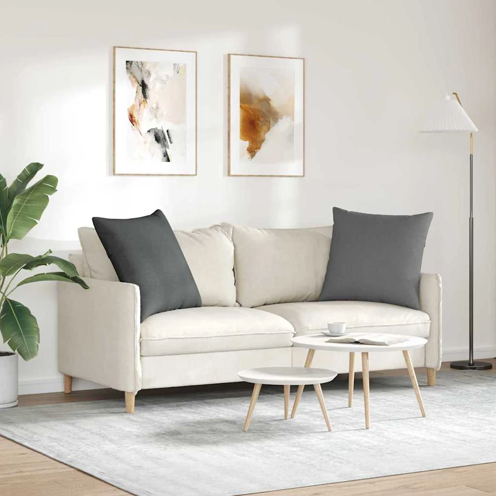 Sofa Pagalvės 2 vnt. audinys Tamsiai pilka 80 x 80 cm