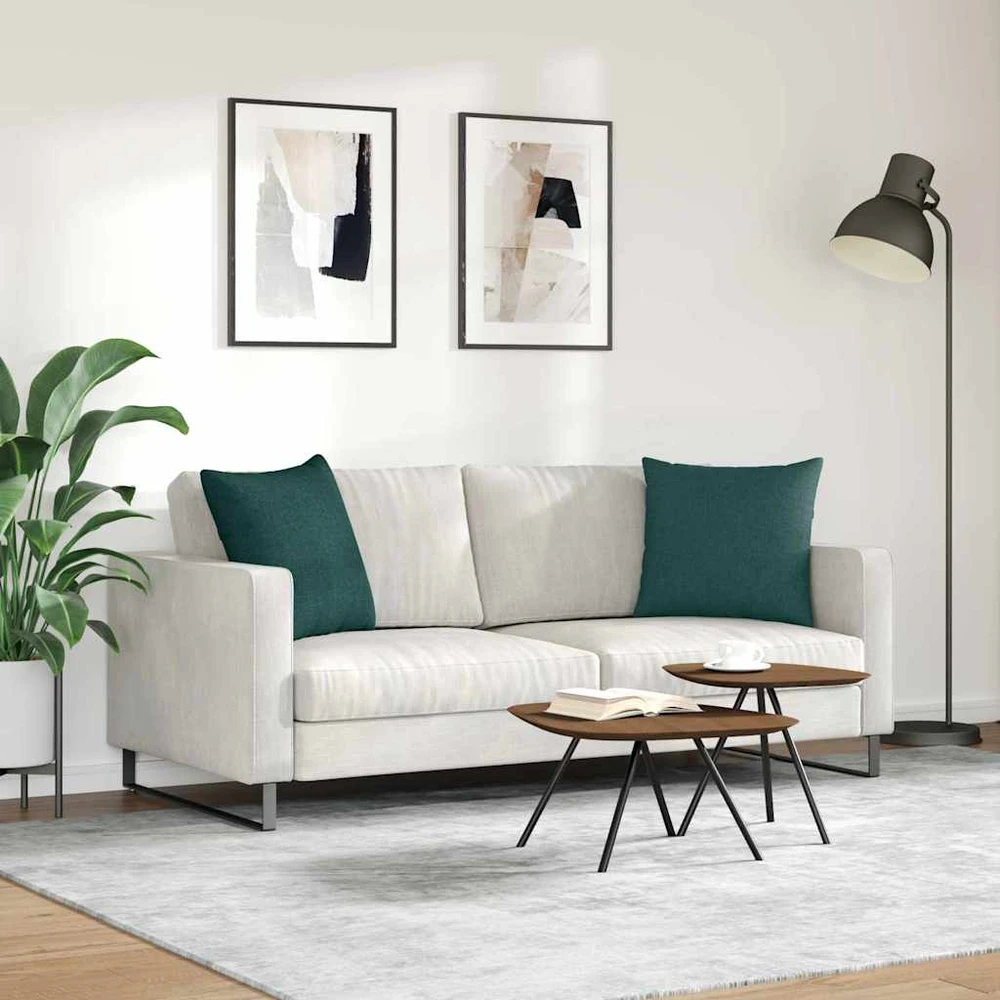Sofa Pagalvės 2 vnt. audinys Tamsiai žalia 50 x 50 cm