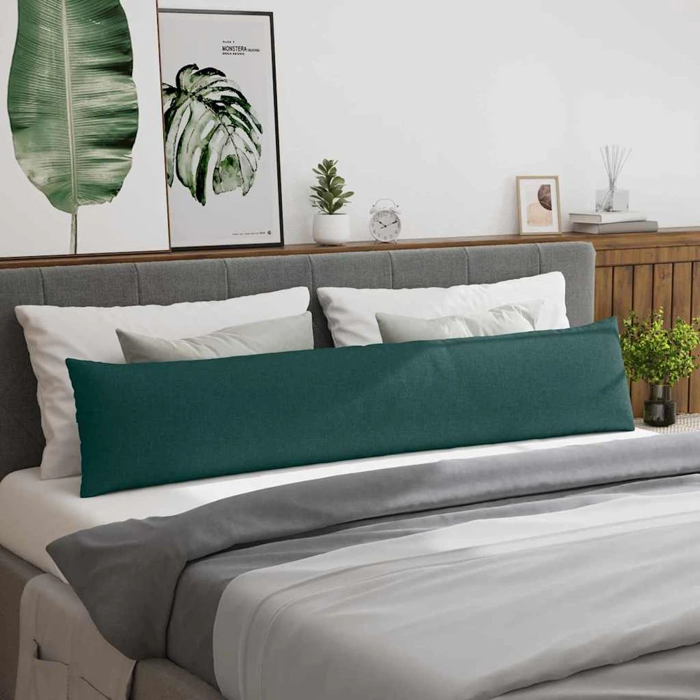 Sofa Pagalvės 2 vnt. audinys Tamsiai žalia 200 x 40 cm
