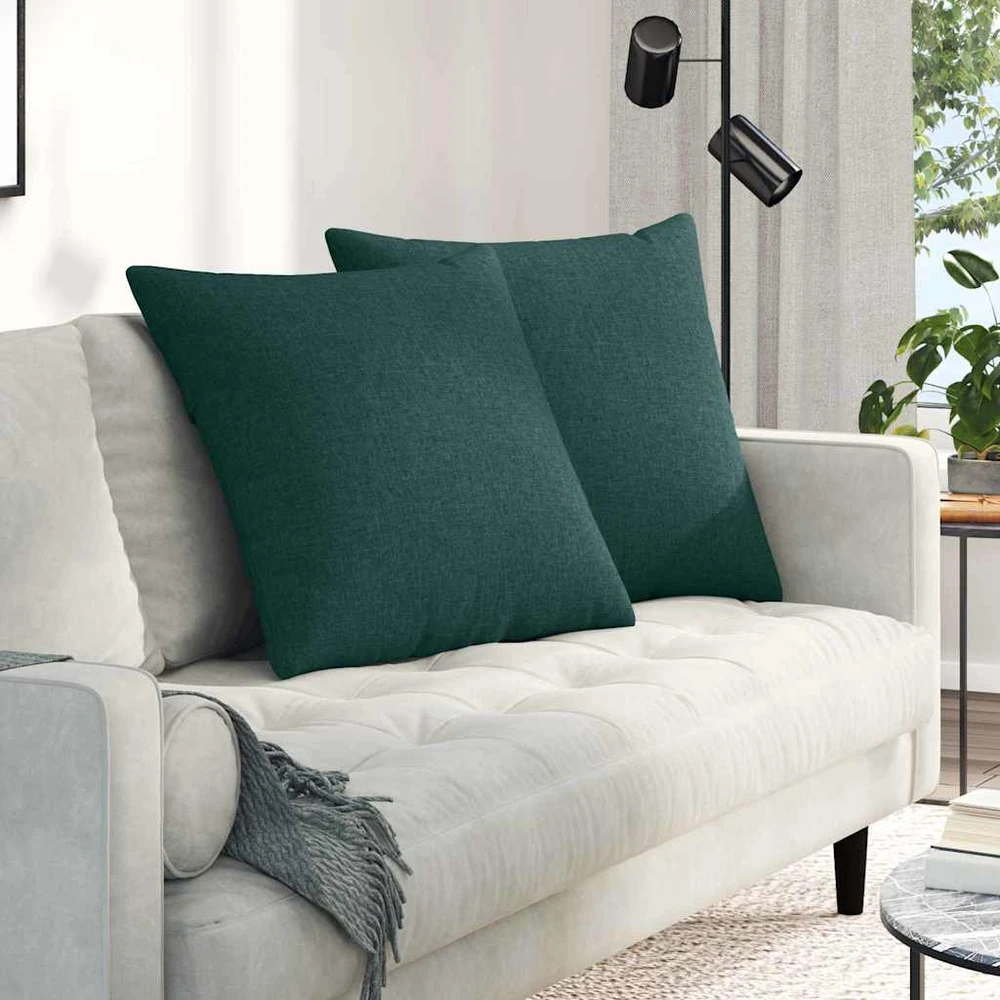 Sofa Pagalvės 2 vnt. audinys Tamsiai žalia 80 x 80 cm