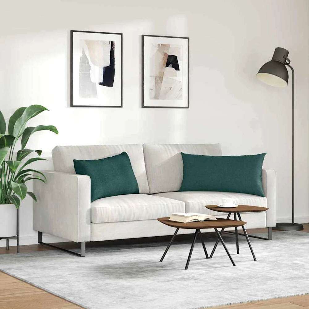 Sofa Pagalvės 2 vnt. audinys Tamsiai žalia 80 x 40 cm