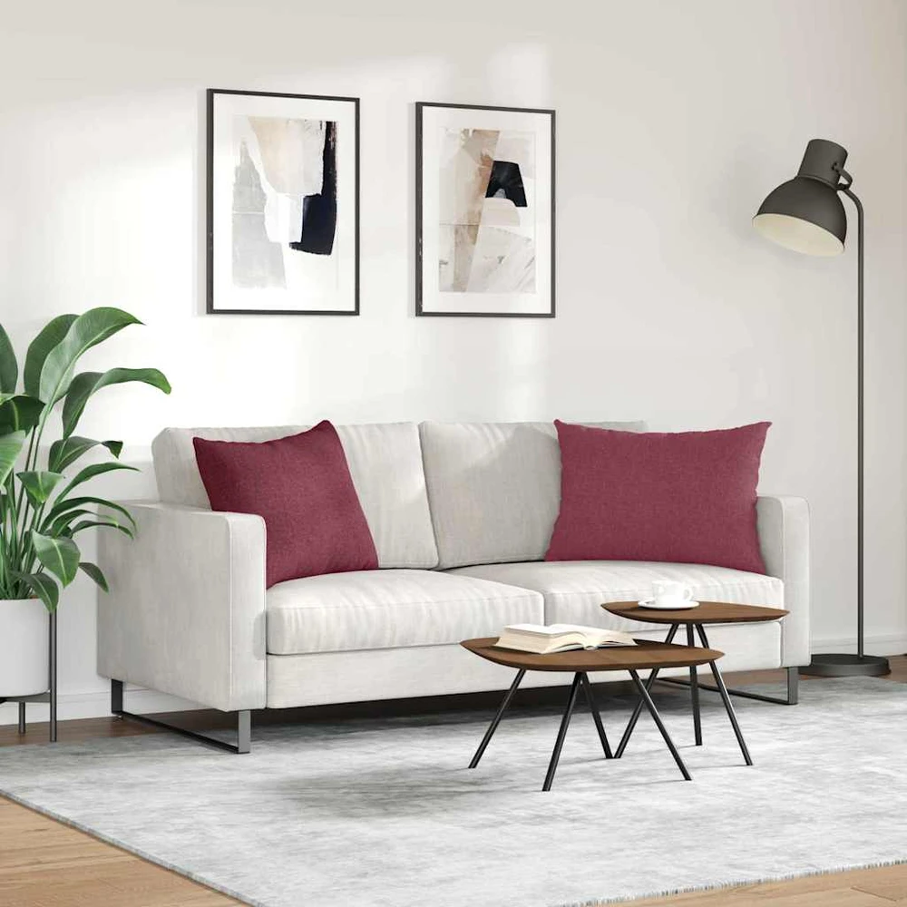 Sofa Pagalvės 2 vnt. audinys Vyno raudona 70 x 50 cm