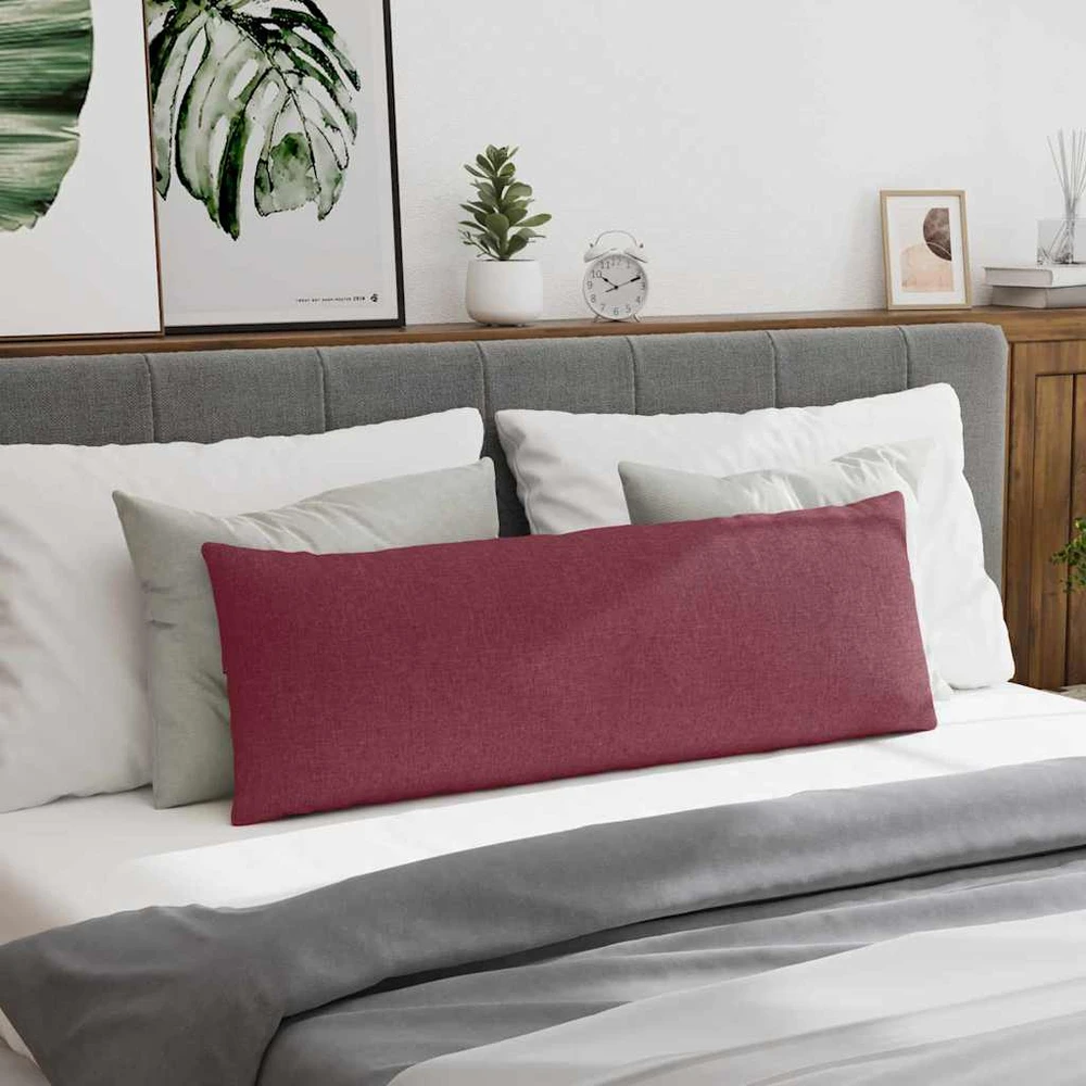 Sofa Pagalvės 2 pcs Vyno raudona 120 x 40 cm audinys