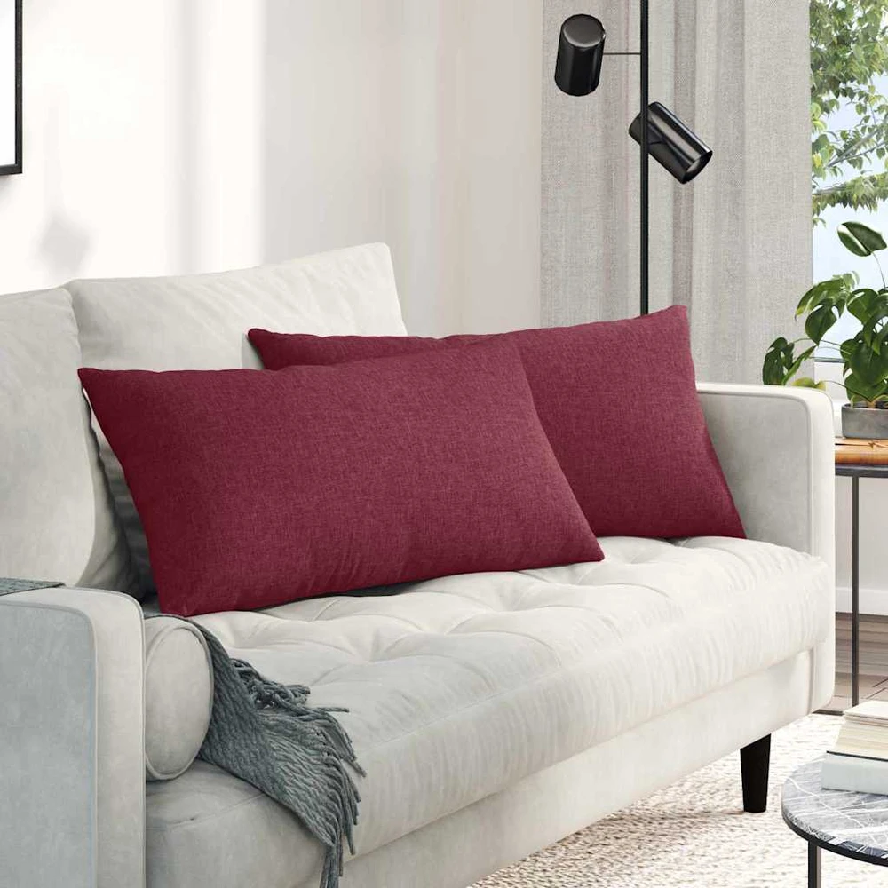 Sofa Pagalvės 2 vnt. audinys Vyno raudona 80 x 40 cm