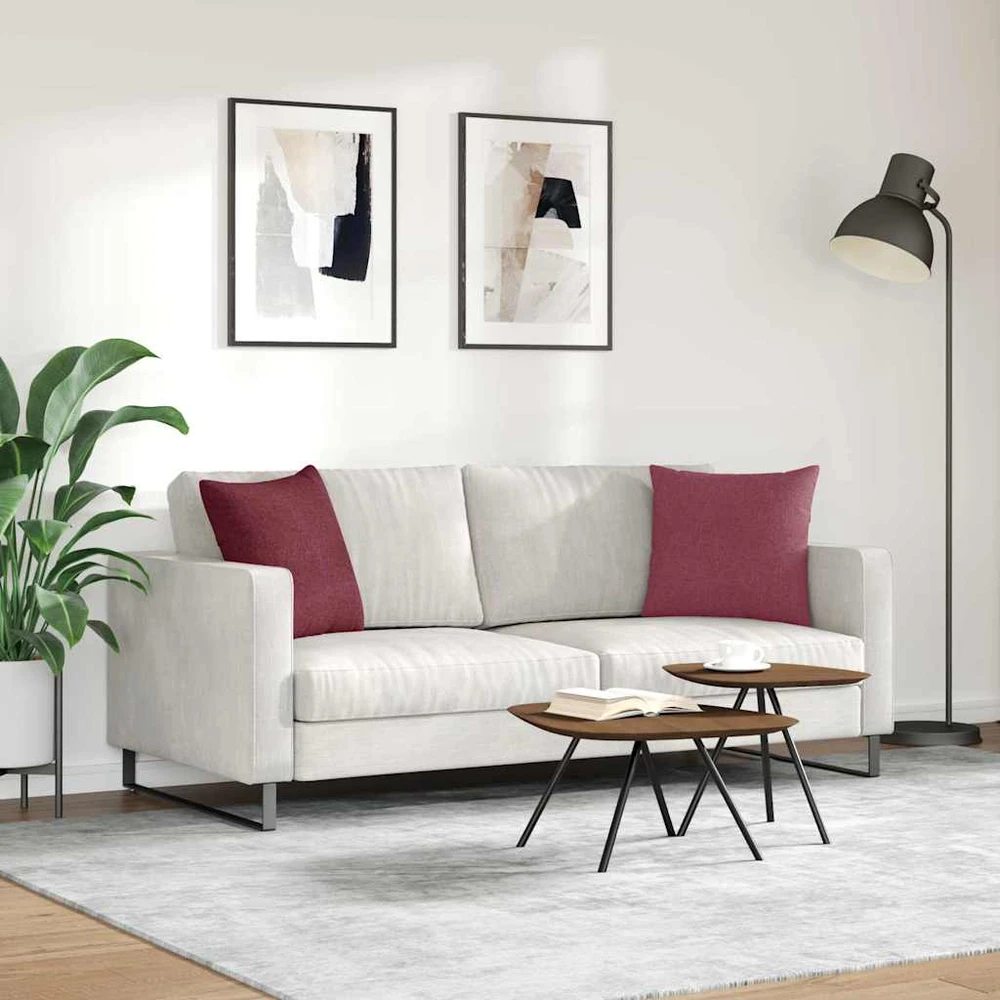 Sofa Pagalvės 2 vnt. audinys Vyno raudona 45 x 45 cm