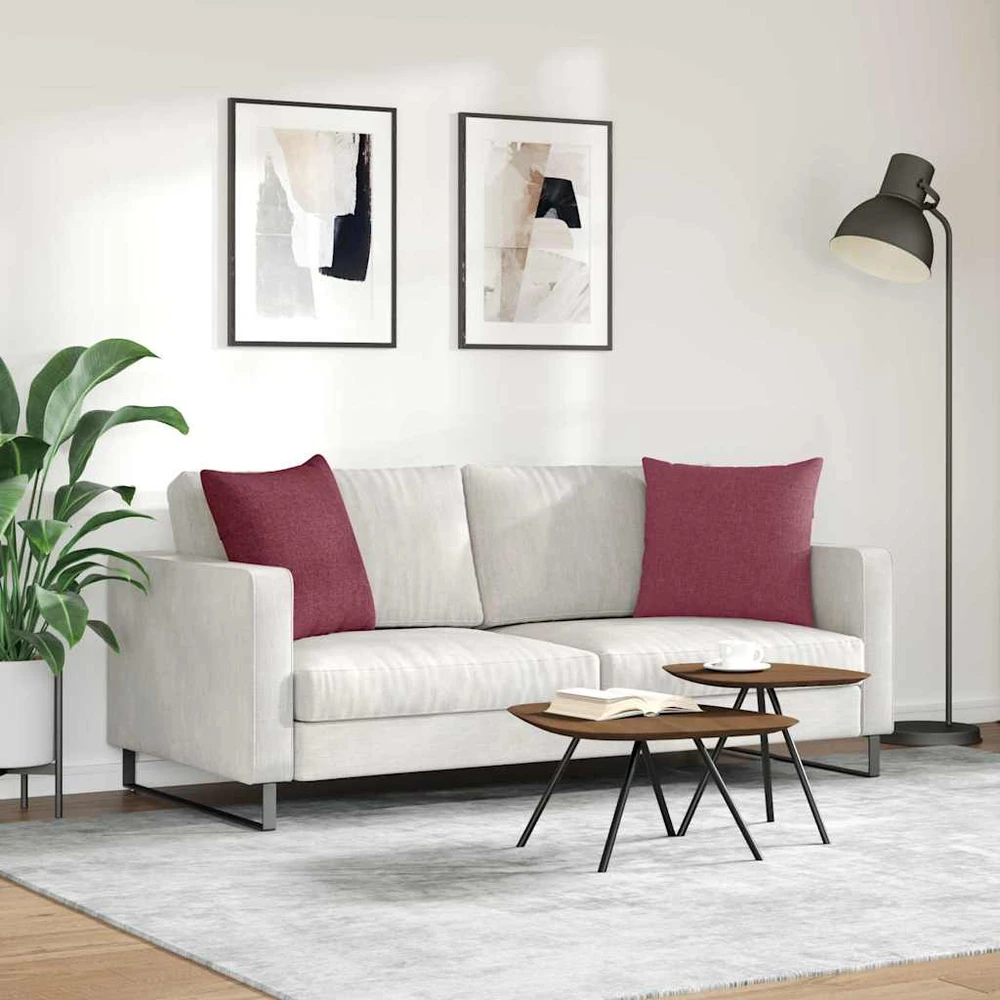 Sofa Pagalvės 2 vnt. audinys Vyno raudona 50 x 50 cm