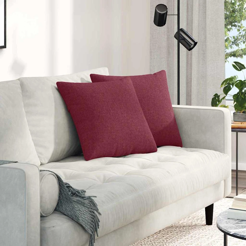 Sofa Pagalvės 2 vnt. audinys Vyno raudona 45 x 45 cm
