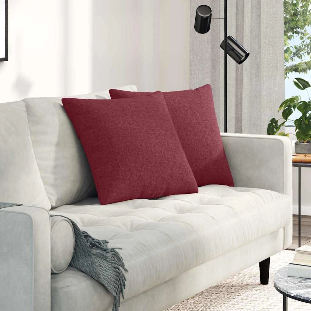 Sofa Pagalvės 2 vnt. audinys Vyno raudona 50 x 50 cm