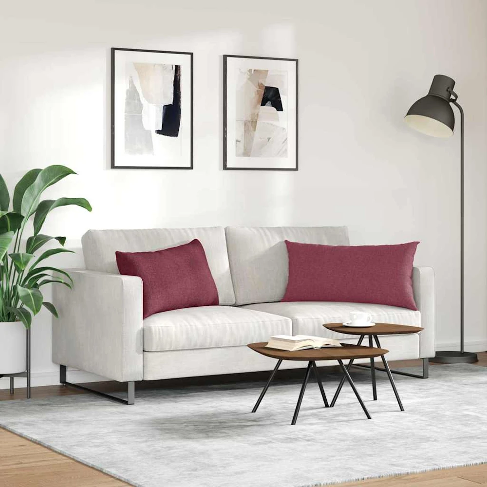 Sofa Pagalvės 2 vnt. audinys Vyno raudona 80 x 40 cm