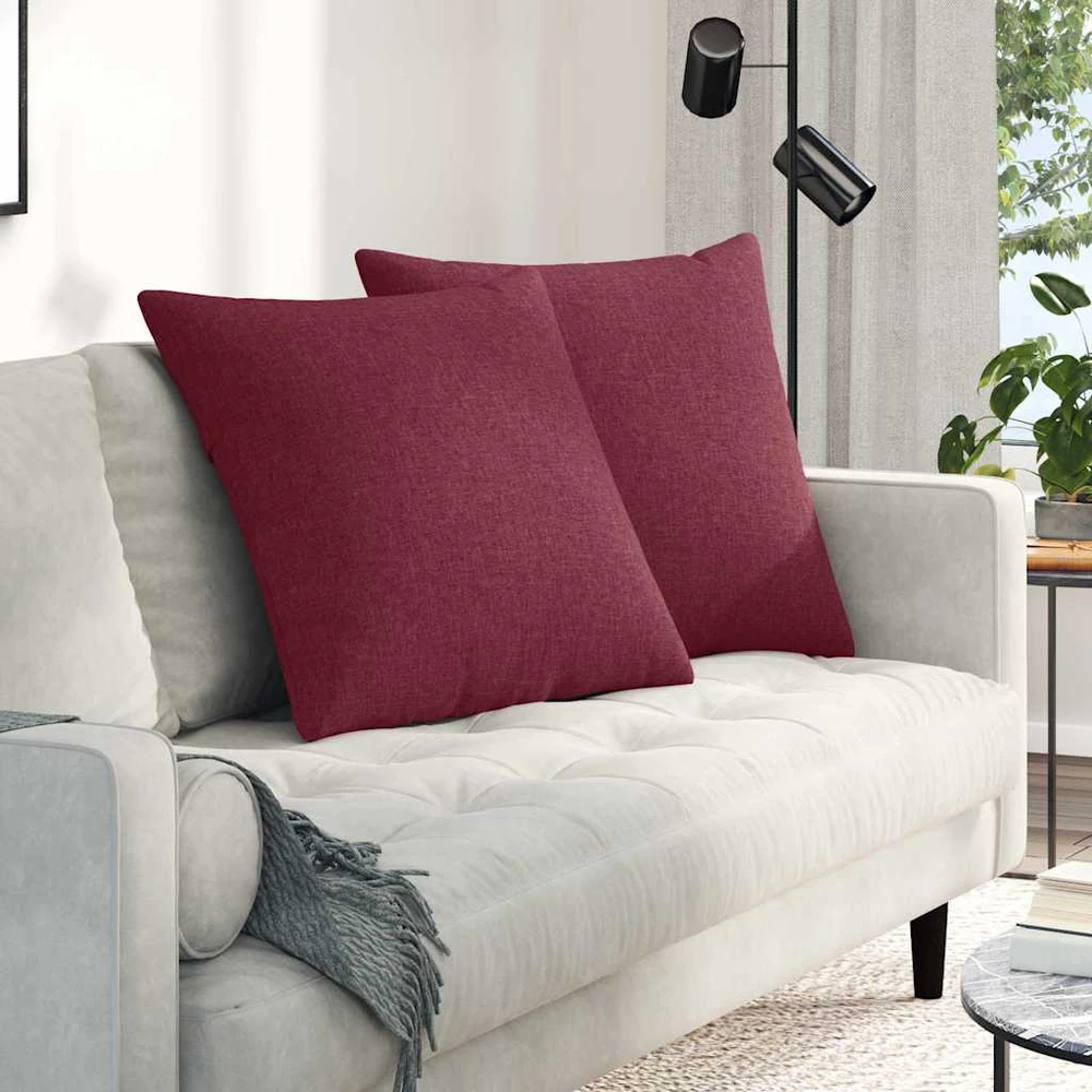 Sofa Pagalvės 2 vnt. audinys Vyno raudona 80 x 80 cm