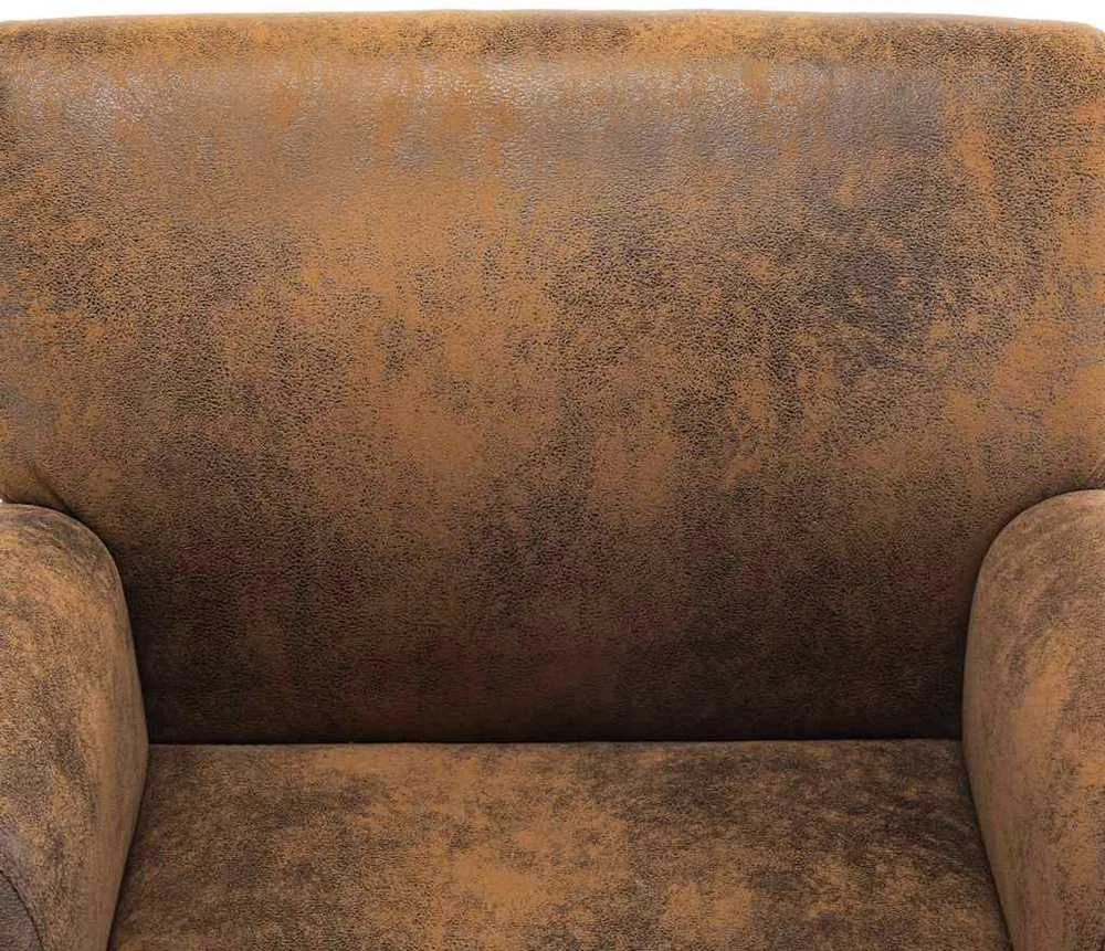 Sofa kėdė, rudos spalvos, dirbtinė versta oda