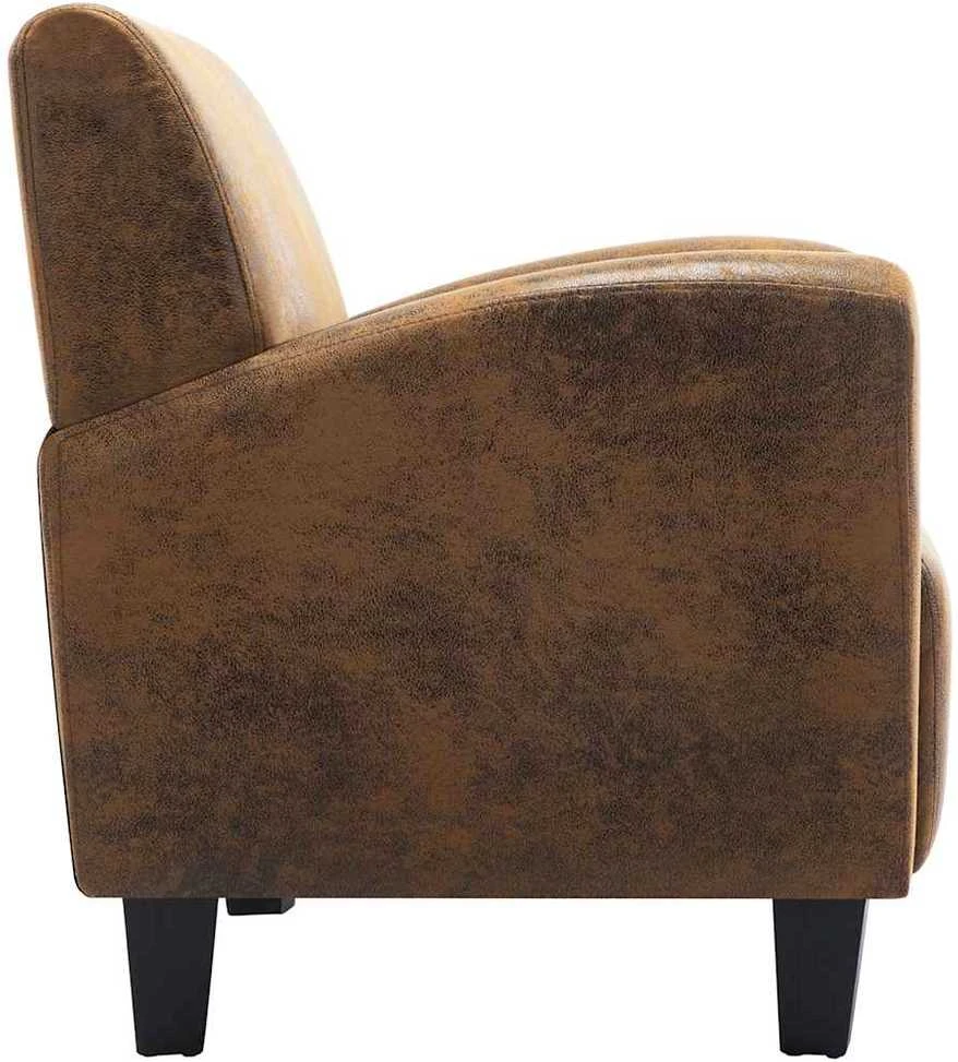 Sofa kėdė, rudos spalvos, dirbtinė versta oda