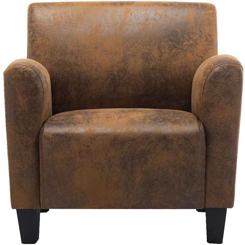 Sofa kėdė, rudos spalvos, dirbtinė versta oda