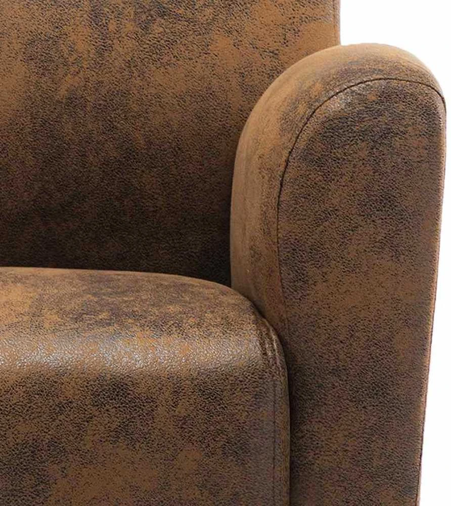 Sofa kėdė, rudos spalvos, dirbtinė versta oda