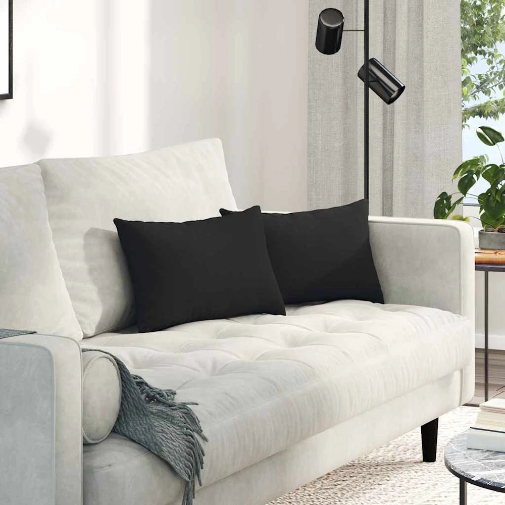Sofa Pagalvės 2 vnt. audinys Juoda 50 x 30 cm
