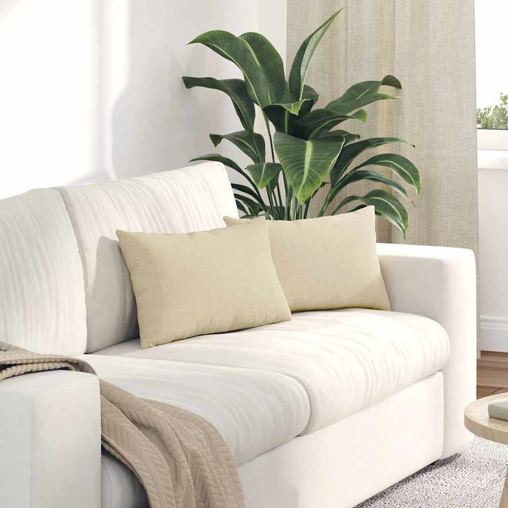 Sofa Pagalvės 2 vnt. audinys Kreminė 50 x 30 cm