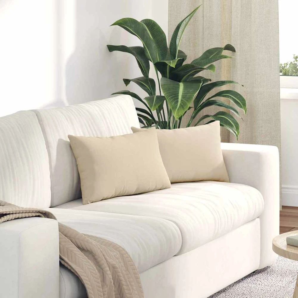 Sofa Pagalvės 2 vnt. audinys Kreminė 50 x 30 cm