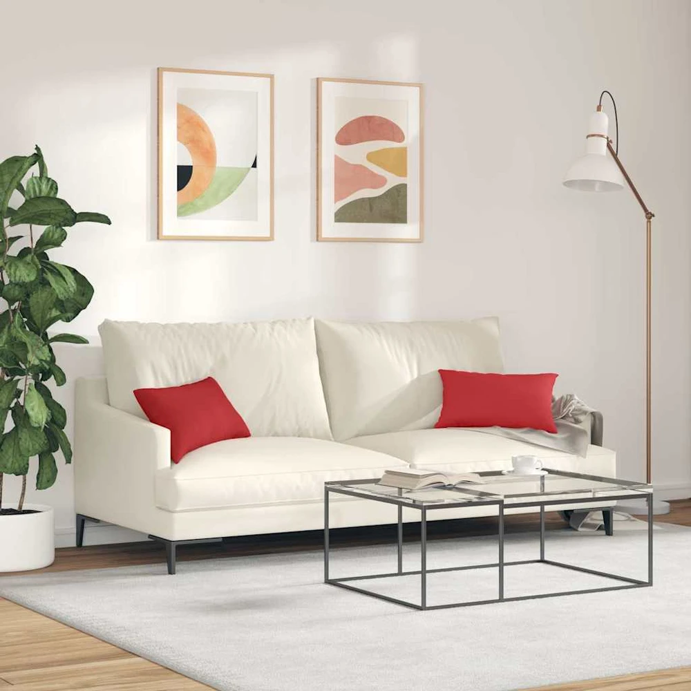 Sofa Pagalvės 2 vnt. audinys Raudona 50 x 30 cm