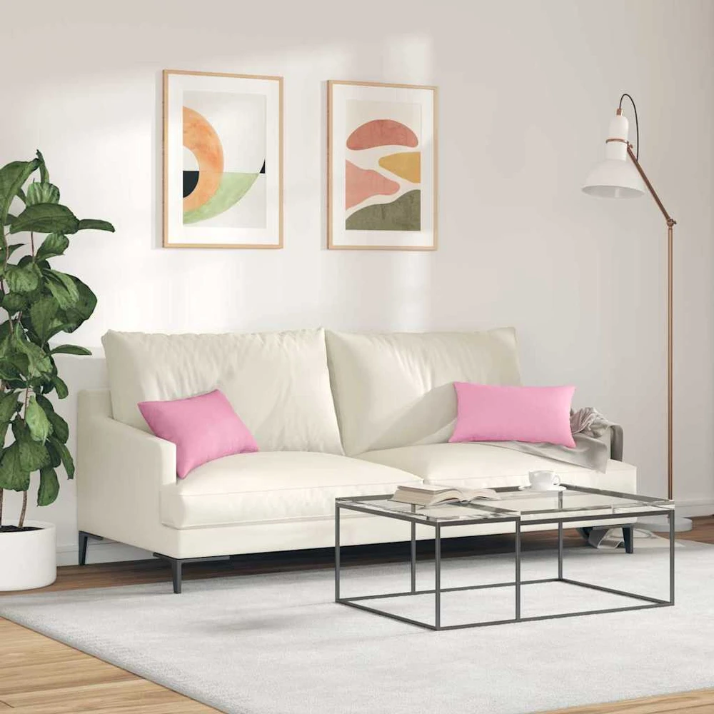 Sofa Pagalvės 2 vnt. audinys Rožinė 50 x 30 cm