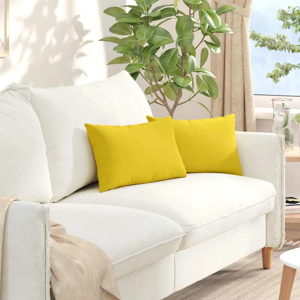 Sofa Pagalvės 2 vnt. audinys Šviesi geltona 50 x 30 cm