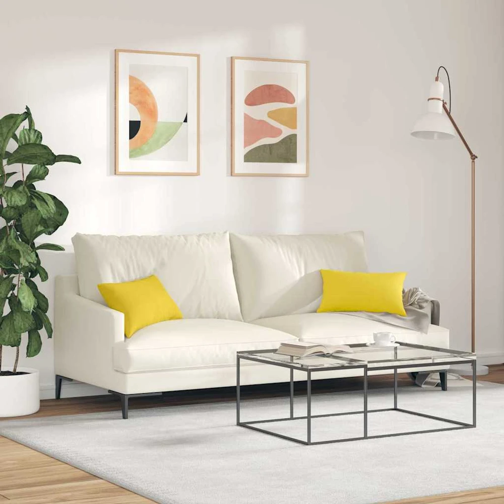 Sofa Pagalvės 2 vnt. audinys Šviesi geltona 50 x 30 cm