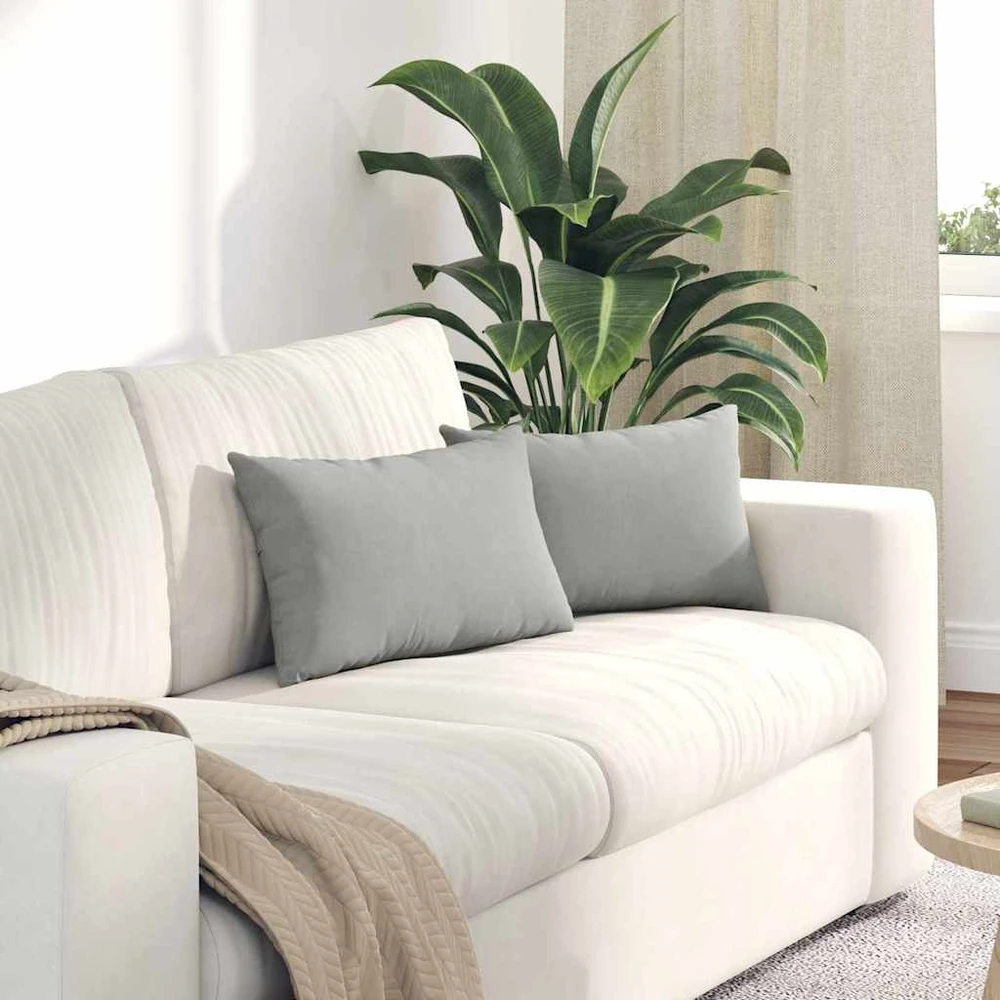 Sofa Pagalvės 2 vnt. audinys Šviesiai pilka 50 x 30 cm