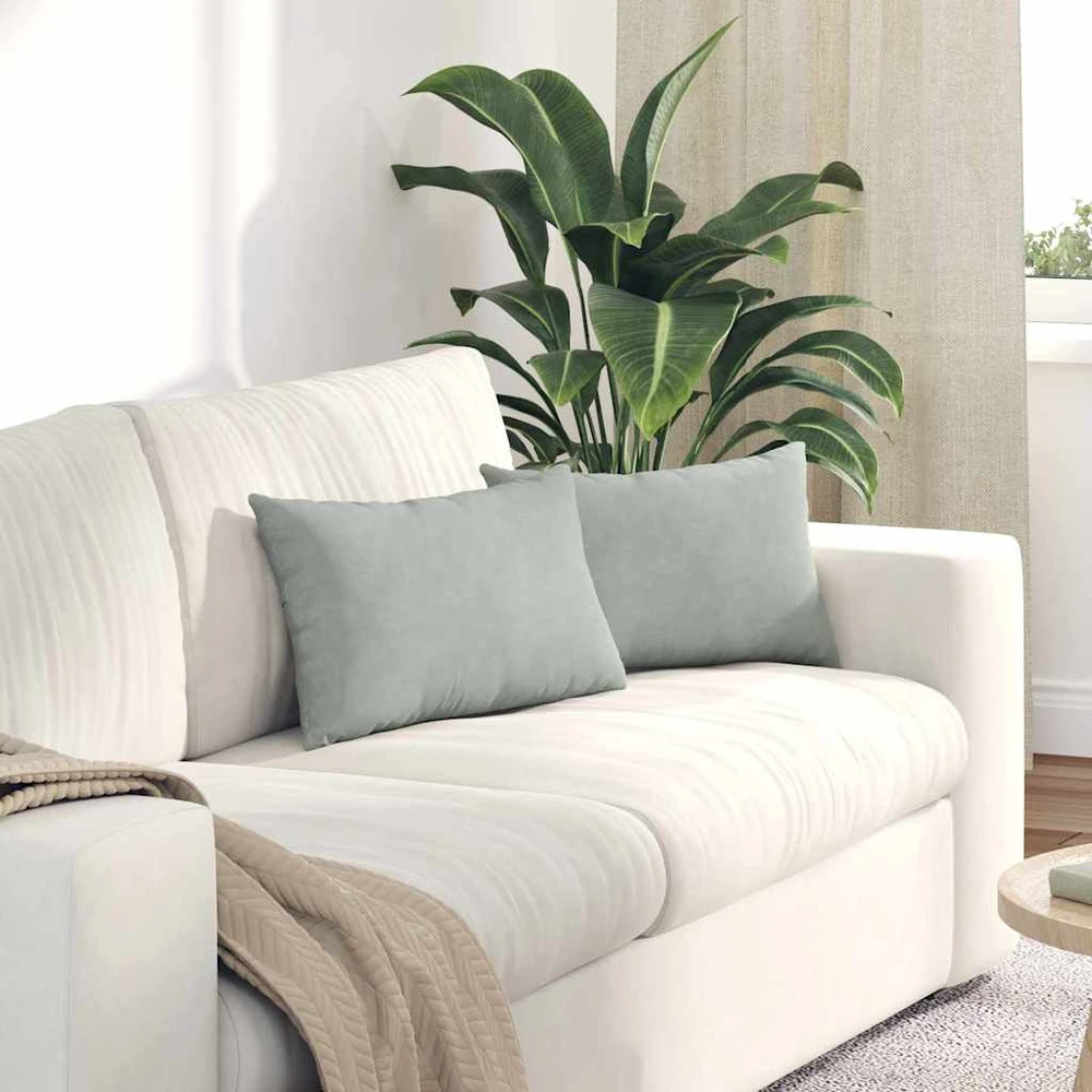 Sofa Pagalvės 2 pcs Šviesiai pilka 50 x 30 cm