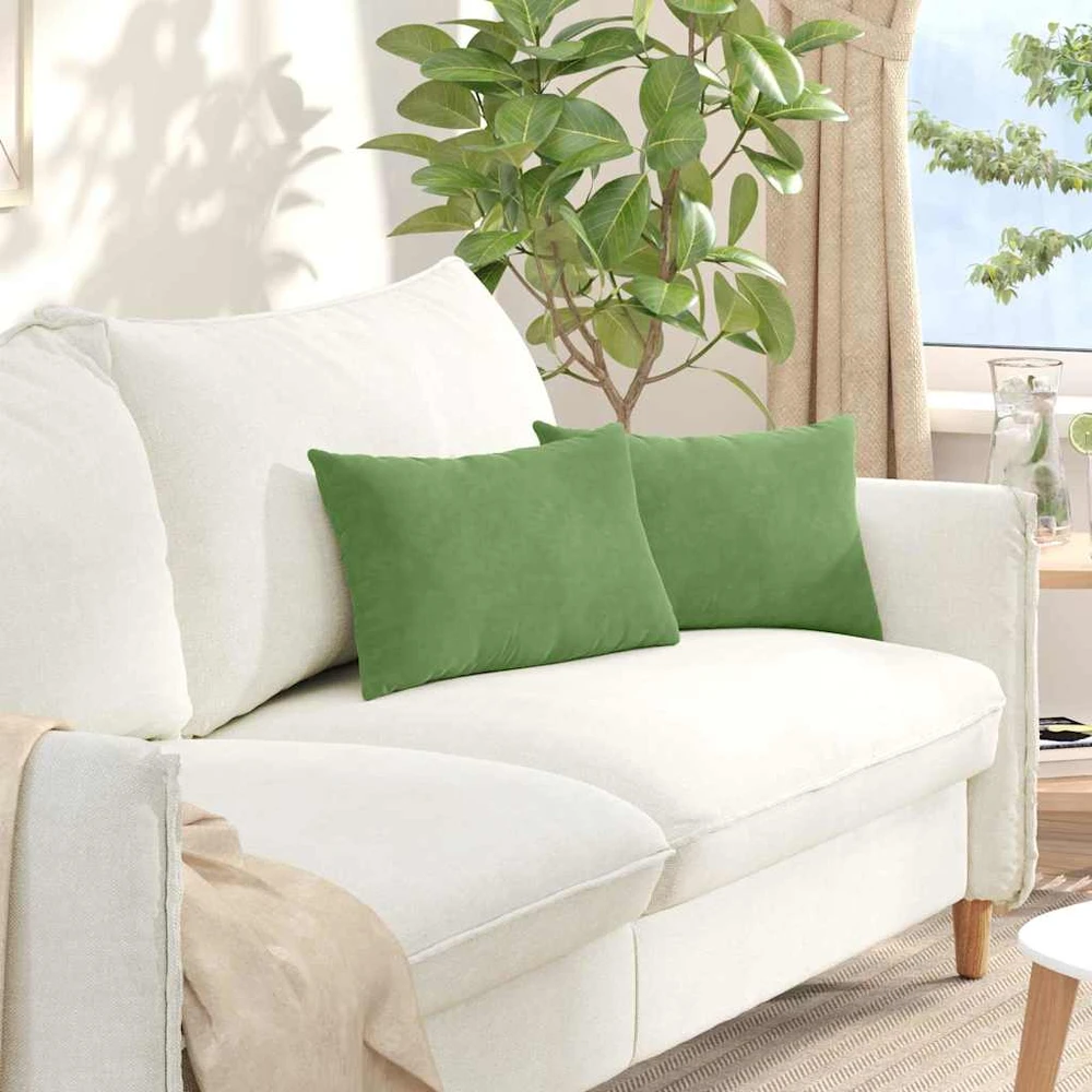 Sofa Pagalvės 2 pcs Šviesiai žalia 50 x 30 cm