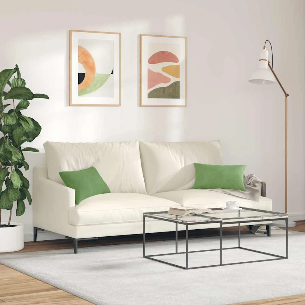 Sofa Pagalvės 2 pcs Šviesiai žalia 50 x 30 cm