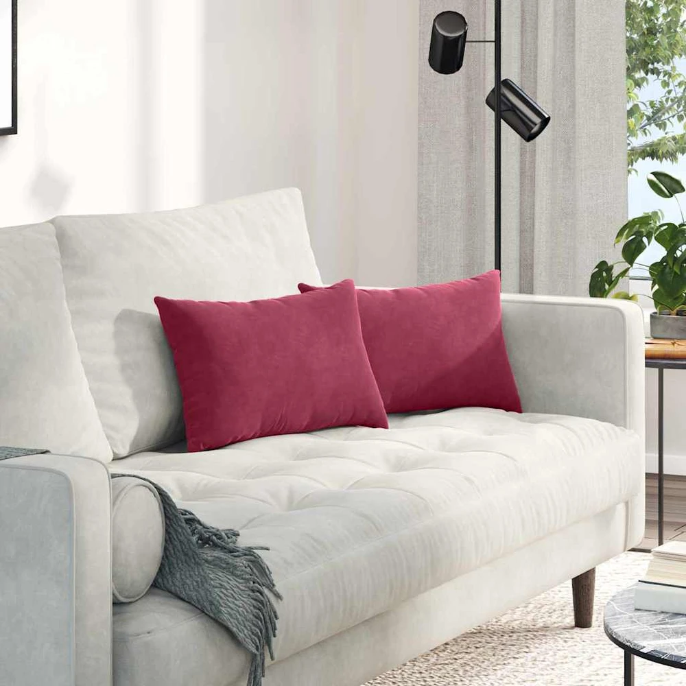 Sofa Pagalvės 2 pcs Vyno raudonumo 50 x 30 cm