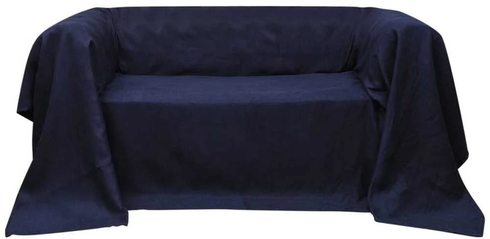Sofos užvalkalas, mėlynas, mikro zomša 140 x 210 cm