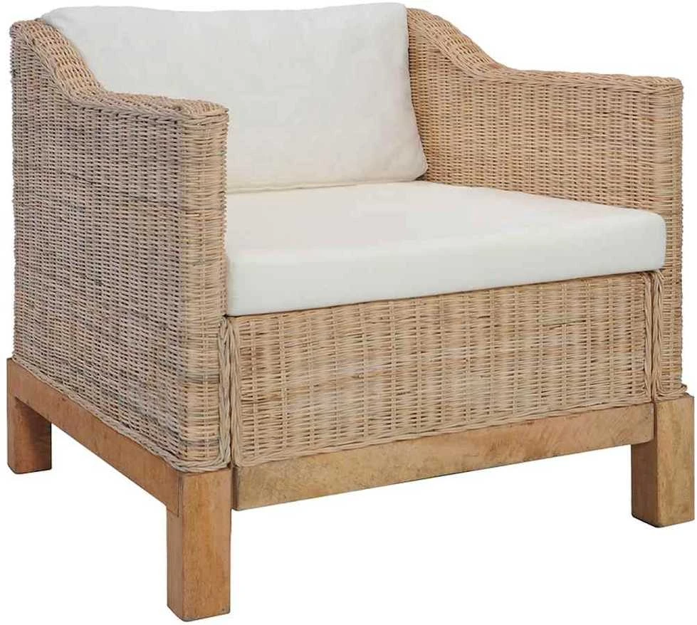 Sofa Sofų komplektas su pagalvėlėmis, 3 d., natūralus ratanas