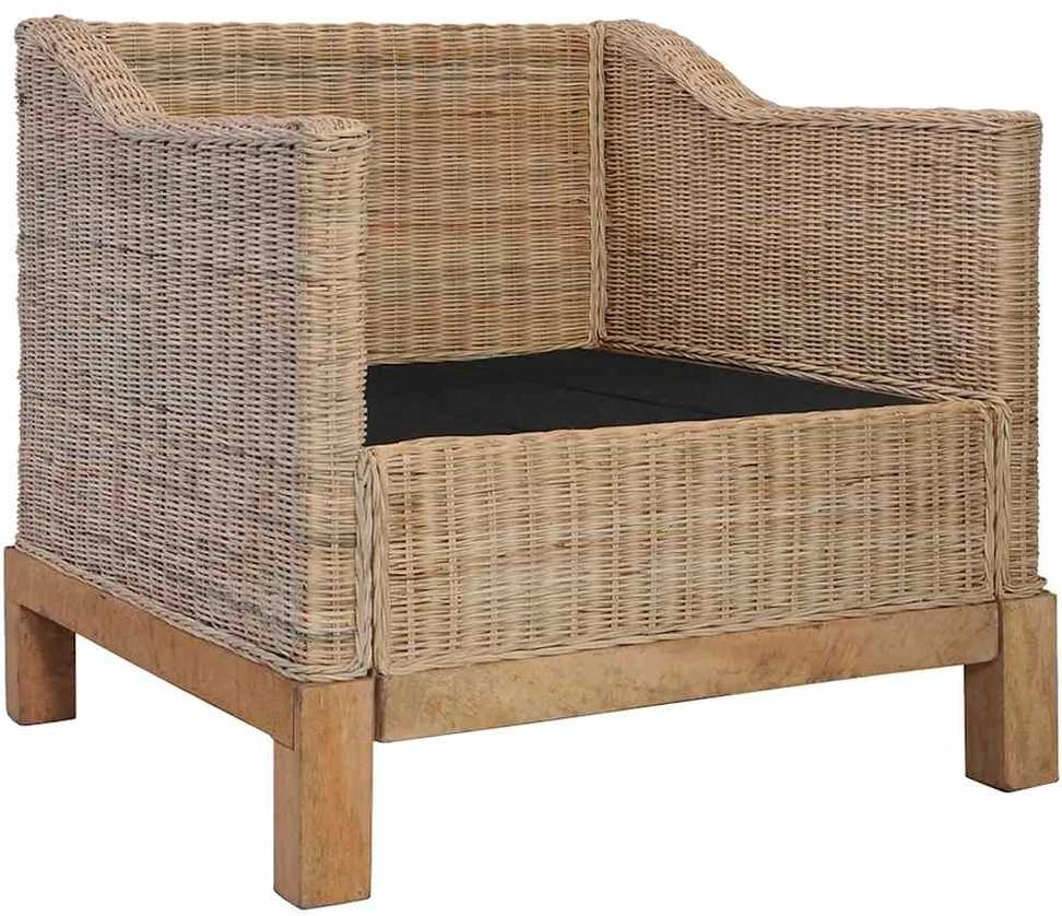 Sofa Sofų komplektas su pagalvėlėmis, 3 d., natūralus ratanas