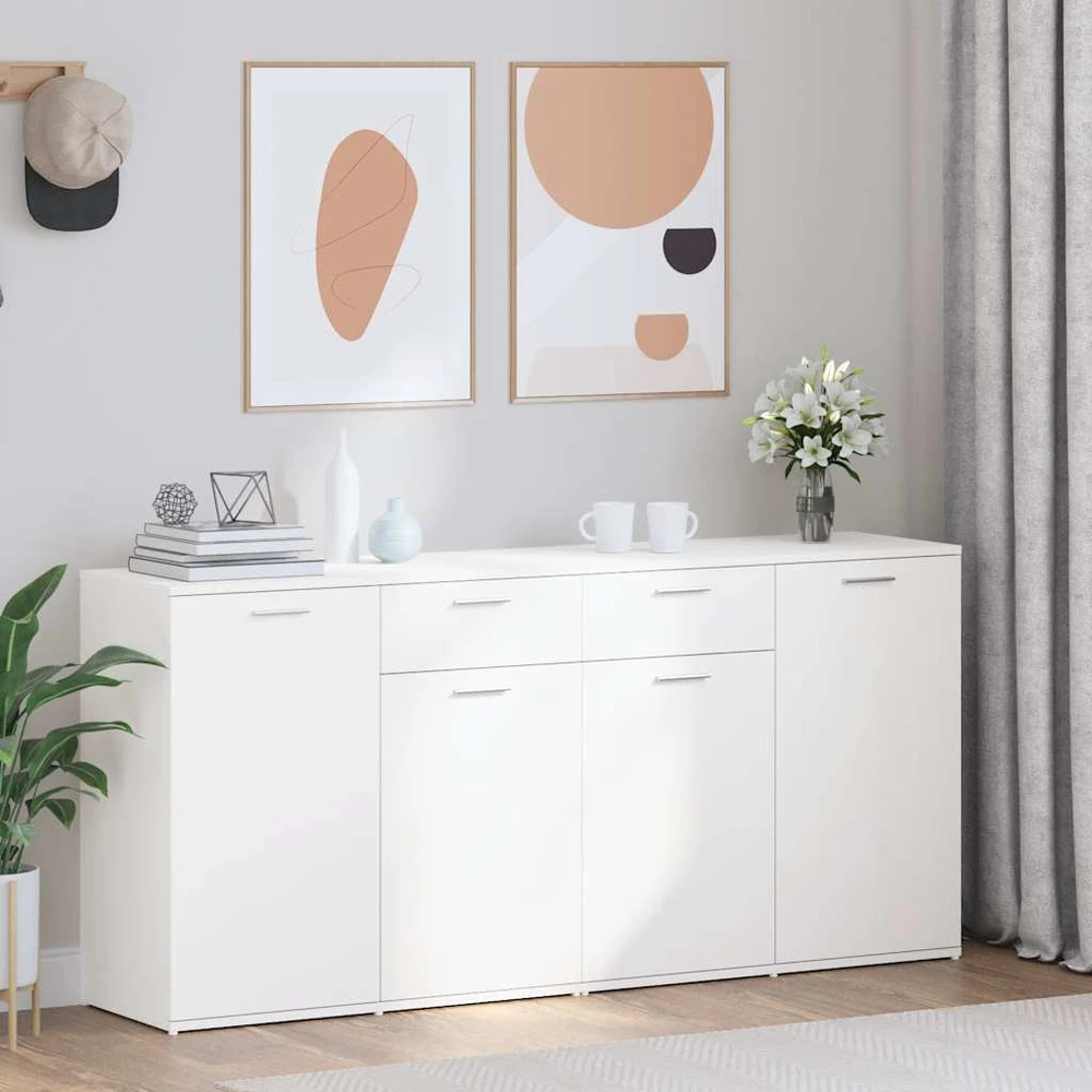 Šoninė spintelė, baltos spalvos, 160x36x75cm, apdirbta mediena