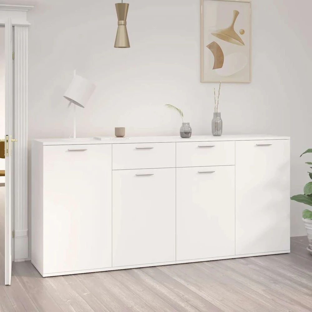 Šoninė spintelė, baltos spalvos, 160x36x75cm, apdirbta mediena