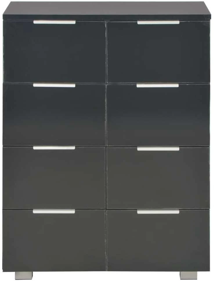 Šoninė spintelė, juoda, 60x35x80cm, apdirbta mediena, blizgi