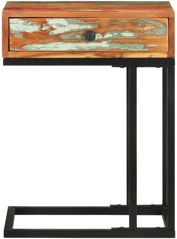 Šoninis staliukas, 45x30x61cm, perdirbta mediena, U formos