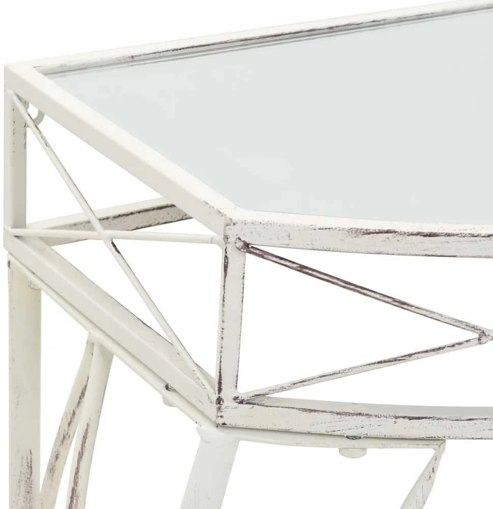 Šoninis staliukas, baltas, 82x39x76cm, metalas, prancūziškas