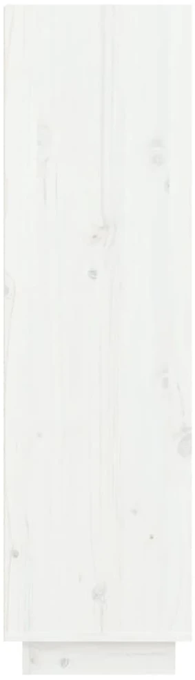 Spintelė batams, balta, 60x34x105cm, pušies medienos masyvas