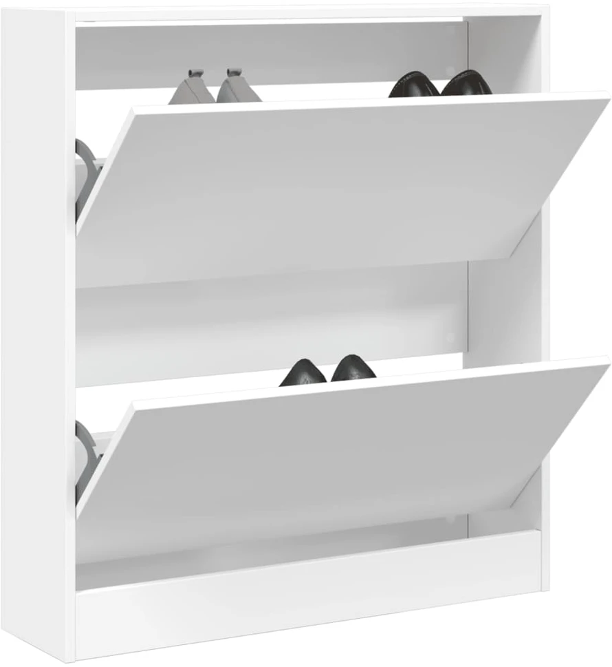 Spintelė batams, baltos spalvos, 80x21x87,5cm, apdirbta mediena