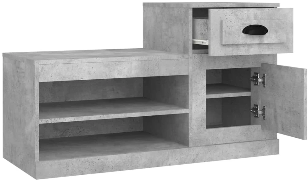 Spintelė batams, betono pilka, 100x42x60cm, apdirbta mediena