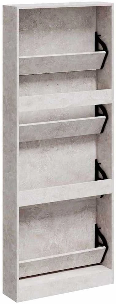 Spintelė batams, betono pilka, 59x17x150cm, apdirbta mediena