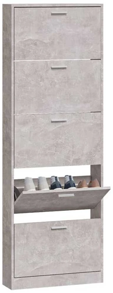 Spintelė batams, betono pilka, 59x17x169cm, apdirbta mediena
