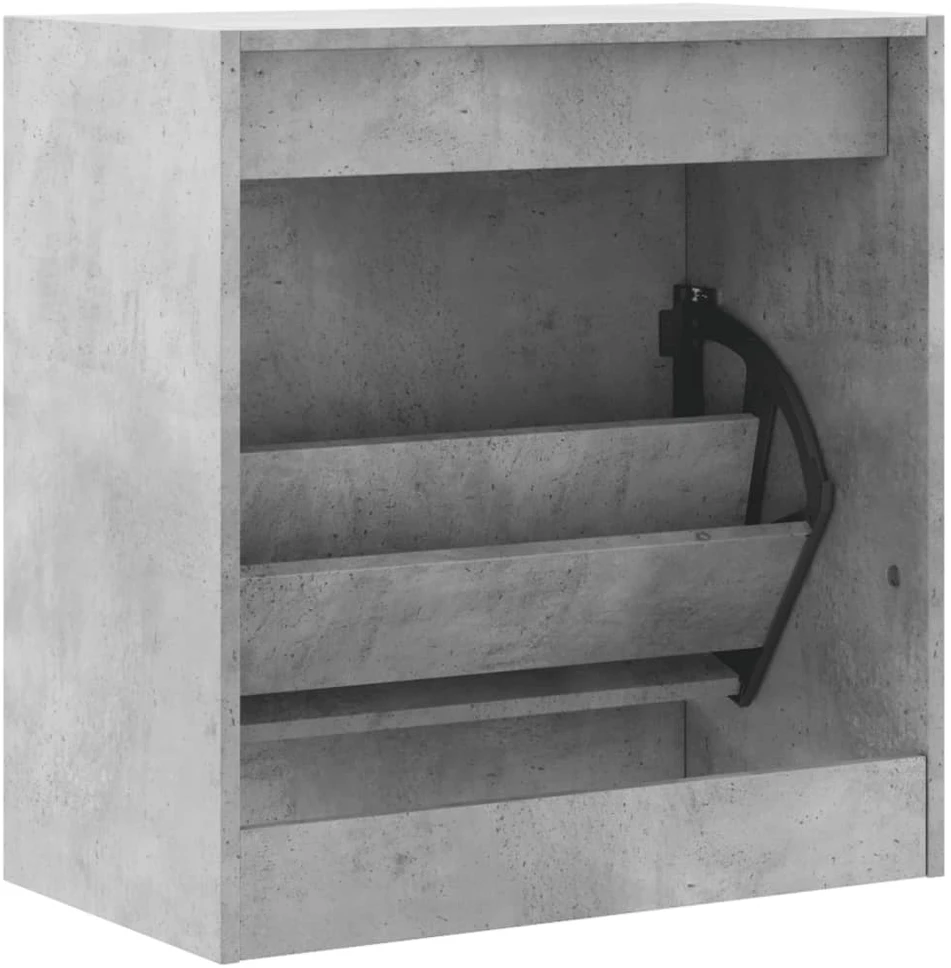 Spintelė batams, betono pilka, 60x34x63,5cm, apdirbta mediena