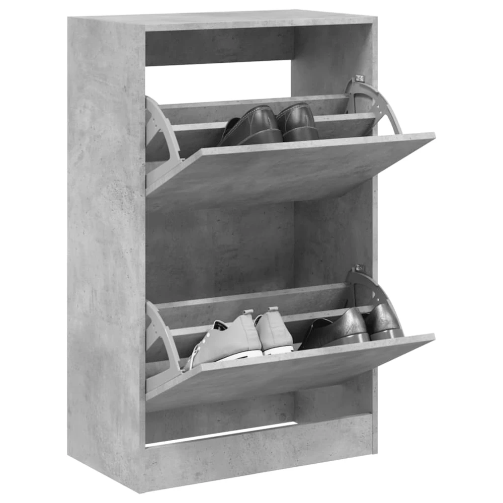 Spintelė batams, betono pilka, 60x34x96,5cm, apdirbta mediena