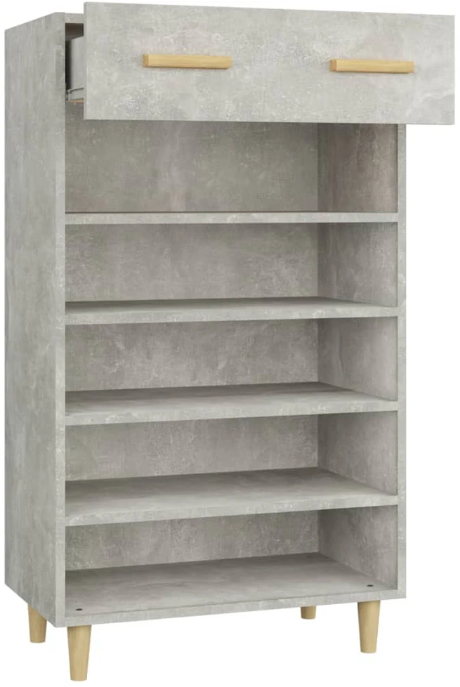 Spintelė batams, betono pilka, 60x35x105cm, apdirbta mediena