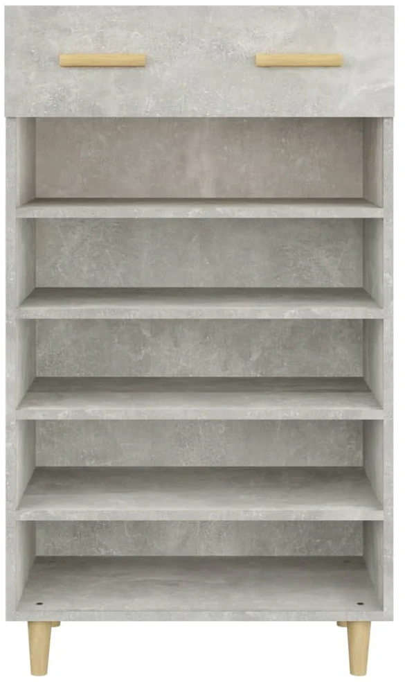 Spintelė batams, betono pilka, 60x35x105cm, apdirbta mediena